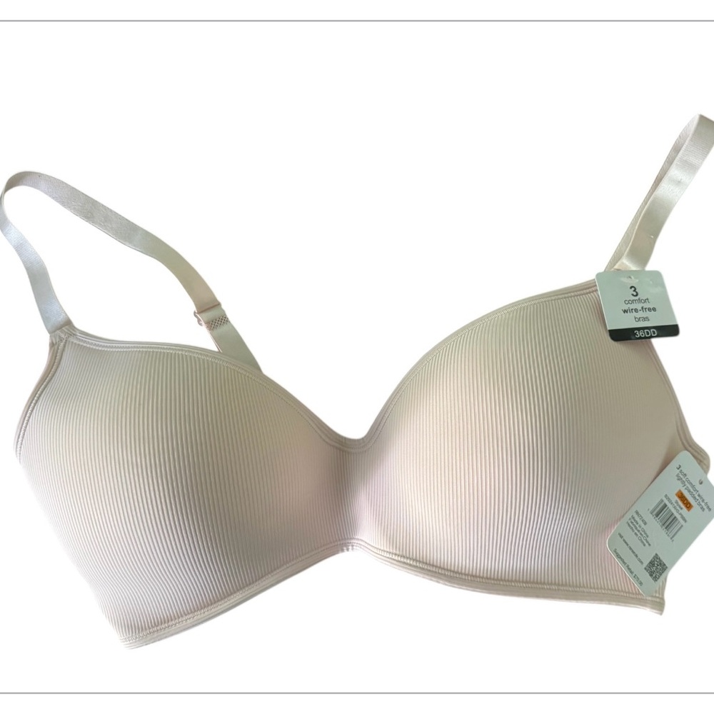 Rene Rofe Light Beige Ribbed Wireless T-Shirt Bra